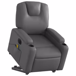 Poltrona Alzapersona Elettrica Reclinabile Grigio in Similpellecod mxl 85114 - Vista aggiuntiva 3