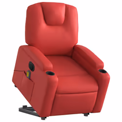 vidaXL Poltrona Alzapersona Reclinabile Elettrica Rossa in Similpelle - Vista aggiuntiva 3