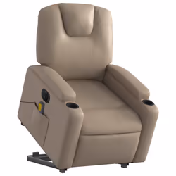 Poltrona Alzapersona Massaggio Elettrica Cappuccino Similpellecod mxl 109075 - Vista aggiuntiva 3