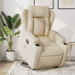 Vidaxl - Poltrona Alzapersona Reclinabile Crema in Tessuto 62996