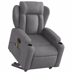 Poltrona Alzapersona Massaggi Reclinabile Grigio Scuro Tessutocod mxl 108921 - Vista aggiuntiva 3