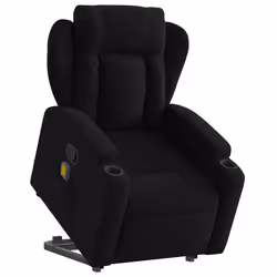 Poltrona Alzapersona Massaggiante Reclinabile Nera in Tessutocod mxl 84962 - Vista aggiuntiva 3