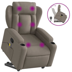 VidaXL 3204502 sedia massaggiante elettrica Grigio talpa Tessuto