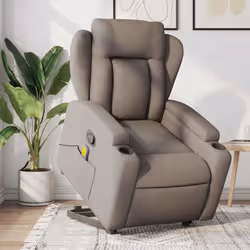 VidaXL 3204502 sedia massaggiante elettrica Grigio talpa Tessuto - Vista aggiuntiva 2