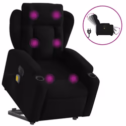 Poltrona Alzapersona Massaggiante Elettrica Nera in Tessutocod mxl 133001 - Vista aggiuntiva 2