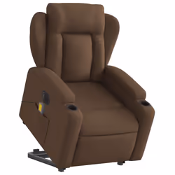 Poltrona Alzapersona Massaggiante Elettrica Marrone Tessutocod mxl 133004 - Vista aggiuntiva 3