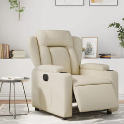 vidaXL Poltrona Reclinabile Elettrica Crema in Similpelle