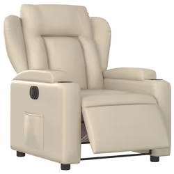 vidaXL Poltrona Reclinabile Elettrica Crema in Similpelle - Vista aggiuntiva 3