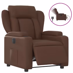 vidaXL Poltrona Reclinabile Elettrica Marrone in Similpelle - Vista aggiuntiva 2