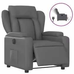 Poltrona Reclinabile Elettrica Grigia in Similpellecod mxl 109047 - Vista aggiuntiva 2