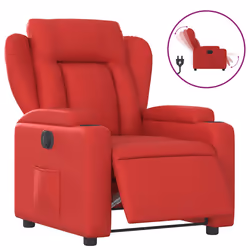 vidaXL Poltrona Reclinabile Elettrica Rossa in Similpelle - Vista aggiuntiva 2