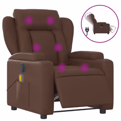 Poltrona Massaggiante Elettrica Marrone in Similpellecod mxl 85089 - Vista aggiuntiva 2