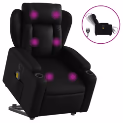 VidaXL 3204551, Ecopelle, Nero, Schiuma, 110 kg, 770 mm, 945 mm