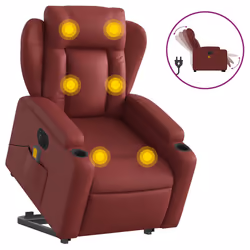 VidaXL 3204569, Ecopelle, Rosso, Schiuma, 110 kg, 770 mm, 945 mm