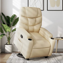 Vidaxl - Poltrona Alzapersona Reclinabile Crema in Tessuto 61042