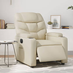 vidaXL Poltrona Reclinabile Elettrica Crema in Similpelle