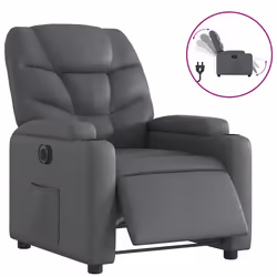 Poltrona Reclinabile Elettrica Grigia in Similpellecod mxl 133054 - Vista aggiuntiva 2