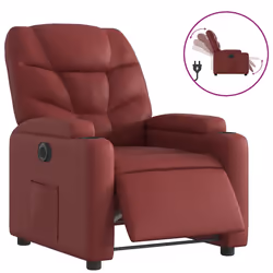 Poltrona Reclinabile Elettrica Rosso Vino in Similpellecod mxl 92085 - Vista aggiuntiva 2