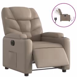 vidaXL Poltrona Reclinabile Elettrica Cappuccino in Similpelle - Vista aggiuntiva 2