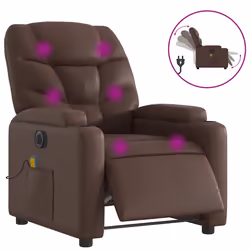 Poltrona Massaggiante Elettrica Marrone in Similpellecod mxl 133056 - Vista aggiuntiva 2