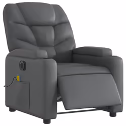Poltrona Massaggiante Elettrica Reclinabile Grigio Similpellecod mxl 109083 - Vista aggiuntiva 3