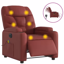 Poltrona Massaggiante Reclinabile Rosso Vino in Similpellecod mxl 85123 - Vista aggiuntiva 2