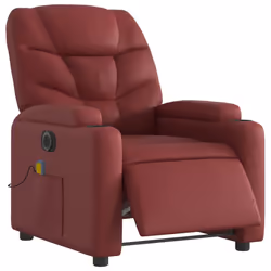 Poltrona Massaggiante Reclinabile Rosso Vino in Similpellecod mxl 85123 - Vista aggiuntiva 3