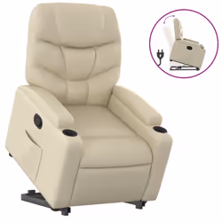 VidaXL 3204659, Ecopelle, Crema, Schiuma, 110 kg, 740 mm, 890 mm