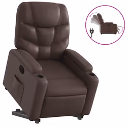 Poltrona Alzapersona Reclinabile Marrone in Similpellecod mxl 85128 - Vista aggiuntiva 2
