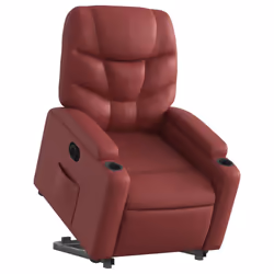 Poltrona Alzapersona Reclinabile Rosso Vino in Similpellecod mxl 85129 - Vista aggiuntiva 3