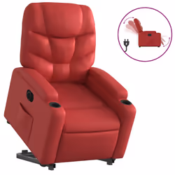 Poltrona Alzapersona Reclinabile Elettrica Rossa in Similpellecod mxl 109088 - Vista aggiuntiva 2