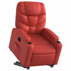 Poltrona Alzapersona Reclinabile Elettrica Rossa in Similpellecod mxl 109088 - Vista aggiuntiva 3