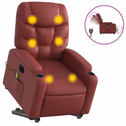Poltrona Alzapersona Reclinabile Rosso Vino in Similpellecod mxl 85131 - Vista aggiuntiva 2