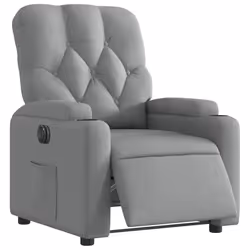 vidaXL Poltrona Elettrica Reclinabile Grigio Chiaro in Tessuto - Vista aggiuntiva 3