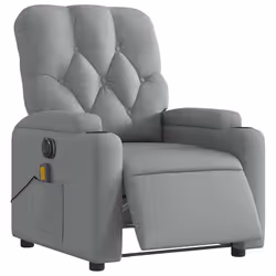 Poltrona Reclinabile Massaggio Elettrica Grigio Chiaro Tessutocod mxl 133014 - Vista aggiuntiva 3