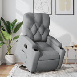 Poltrona Alzapersona Reclinabile Grigio Chiaro in Tessutocod mxl 84946