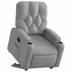 Poltrona Alzapersona Reclinabile Grigio Chiaro in Tessutocod mxl 84946 - Vista aggiuntiva 3
