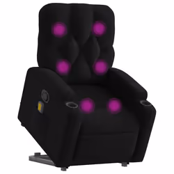 Poltrona Alzapersona Massaggiante Reclinabile Nera in Tessutocod mxl 108901 - Vista aggiuntiva 3