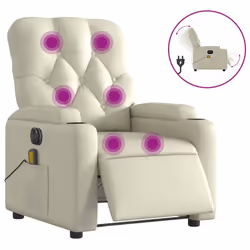 VidaXL 3204766, Ecopelle, Crema, Schiuma, 110 kg, 740 mm, 865 mm