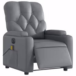 Poltrona Massaggiante Elettrica Reclinabile Grigio Similpellecod mxl 133021 - Vista aggiuntiva 3