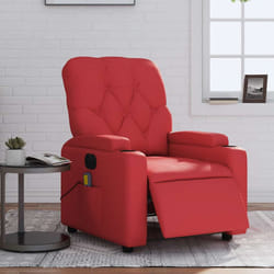 vidaXL Poltrona Massaggio Elettrica Reclinabile Rosso Similpelle