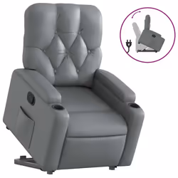 Poltrona Alzapersona Reclinabile Grigio in Similpellecod mxl 132894 - Vista aggiuntiva 2
