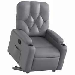 Poltrona Alzapersona Reclinabile Grigio in Similpellecod mxl 132894 - Vista aggiuntiva 3
