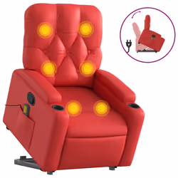 VidaXL 3204784, Ecopelle, Rosso, Schiuma, 110 kg, 740 mm, 865 mm