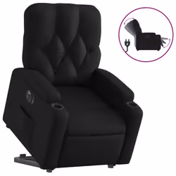 Poltrona Alzapersona Reclinabile Elettrica Nera in Similpellecod mxl 84965 - Vista aggiuntiva 2