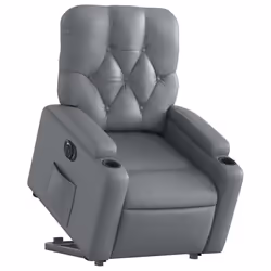 Poltrona Alzapersona Reclinabile Grigio in Similpellecod mxl 133035 - Vista aggiuntiva 3