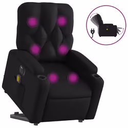 Poltrona Alzapersona Massaggiante Elettrica Nera in Similpellecod mxl 108926 - Vista aggiuntiva 2
