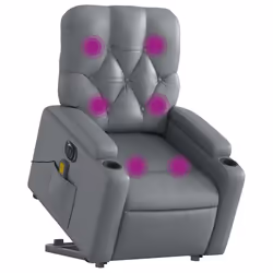 Poltrona Alzapersona Elettrica Reclinabile Grigio in Similpellecod mxl 133043 - Vista aggiuntiva 3
