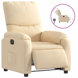Poltrona Elettrica Reclinabile Crema in Tessutocod mxl 85282 - Vista aggiuntiva 2