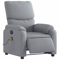 Poltrona Reclinabile Massaggio Elettrica Grigio Chiaro Tessutocod mxl 133225 - Vista aggiuntiva 3